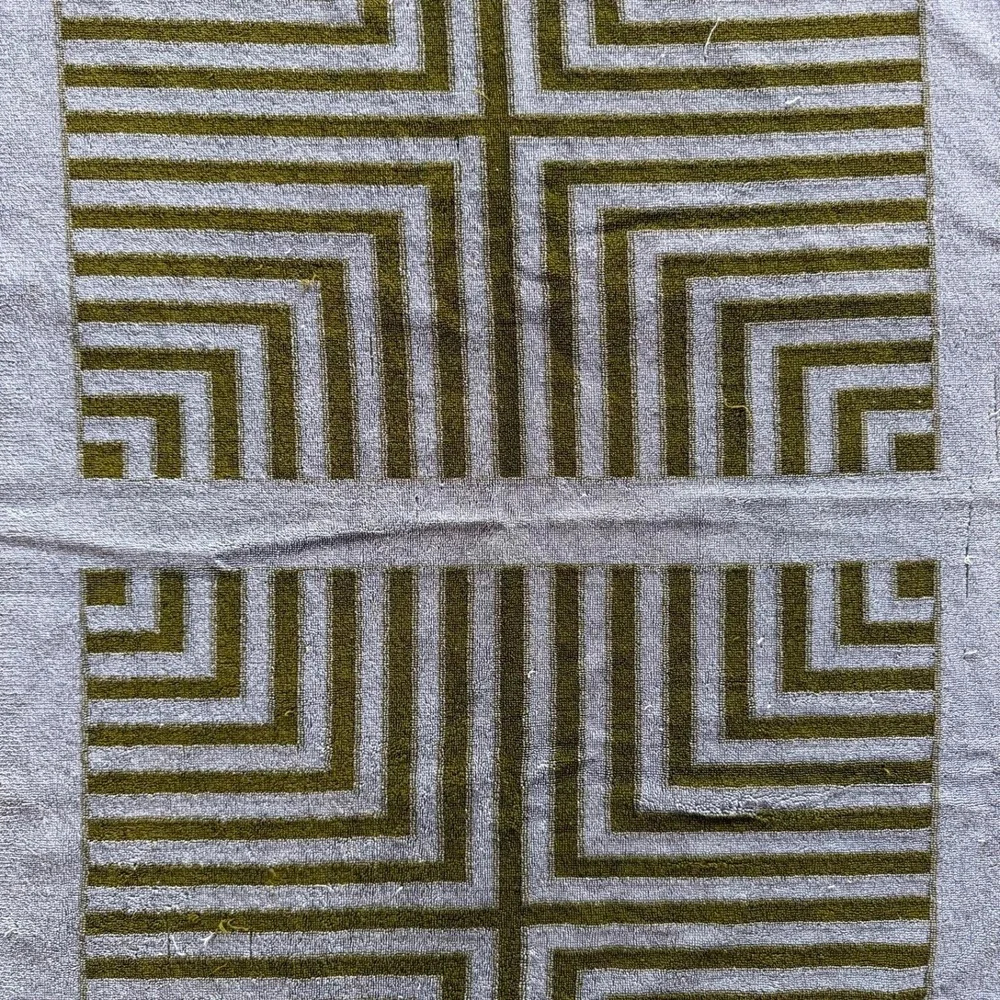 Vintage Yves Saint Laurent Fieldcrest Bath Towel Geometric MCM Fringe USA